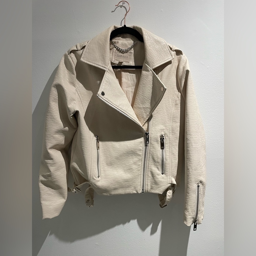 Moon River Anthropologie Vegan Leather Jacket size Large